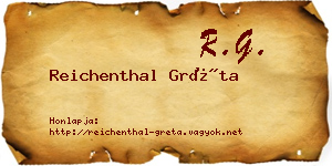 Reichenthal Gréta névjegykártya